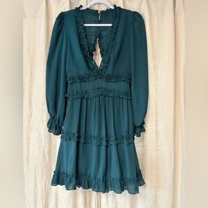 Teal Ruffle Long Sleeve Dress - Women’s Size Small